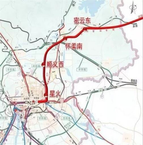 京沈高铁北京段线路图